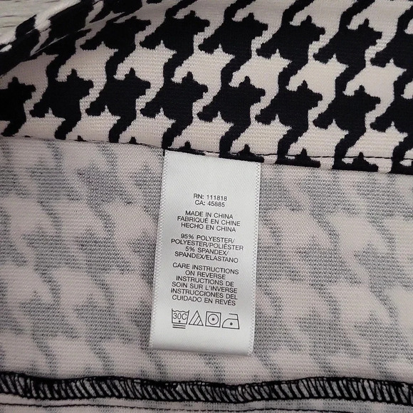 🛍Michael Kors Black White Houndstooth Print‎ Short Pencil Skirt Womens Size 4 - Picture 5 of 7